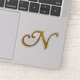 Gold Luxury Monogram N Aufkleber