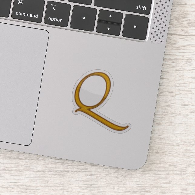 Gold Luxury Monogram Q Aufkleber (Detail)