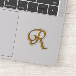 Gold Luxury Monogram R Aufkleber