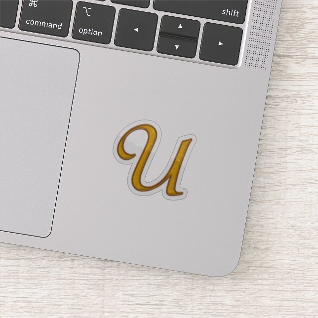 Gold Luxury Monogram U Aufkleber (Detail)