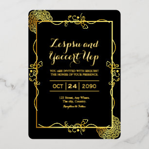 Gold Luxus Einladungs-Karte Gold Foil Folieneinladung