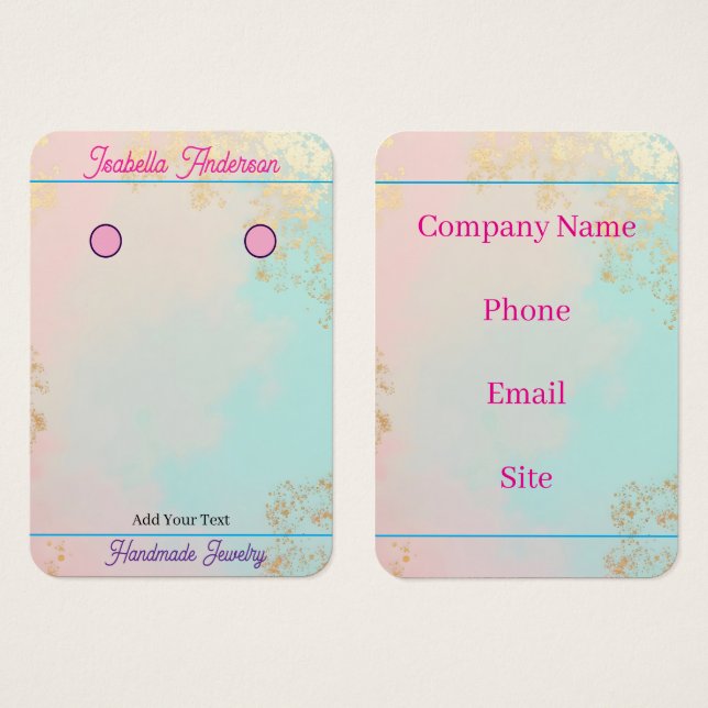 Gold Luxus Moderne Blush Pink Soft Mint Kollektion (Vorne & Hinten)