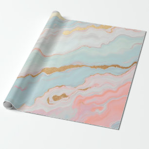 Gold Luxus Populäre Blush Pink Mint Kollektion Geschenkpapier