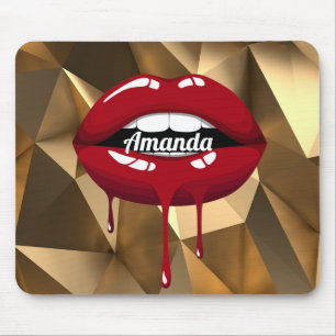 Gold Luxus Schönheit Glamour Rot Tröpfchen Tröpfel Mousepad