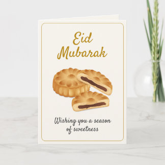 Gold Maamoul Pastry & Dates Sweet Eid Mubarak Karte