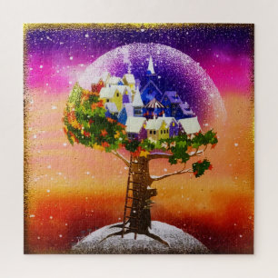 Gold Magic Planet Weihnachtsbaum Puzzle