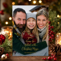 Gold Magic Weihnachten Zwei Familienfoto Feiertag