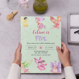 Gold Magical Fairy Birthday Einladung