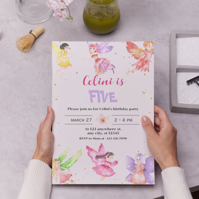 Gold Magical Fairy Birthday Einladung (Gold Magical Fairy Birthday Invitation)