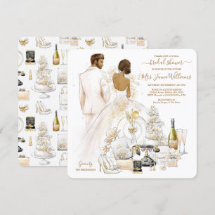 Gold Magnolia Dark Bride Brautparty Einladung