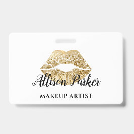 Gold MAKEUP ARTIST Logo Kiss Name Ausweis