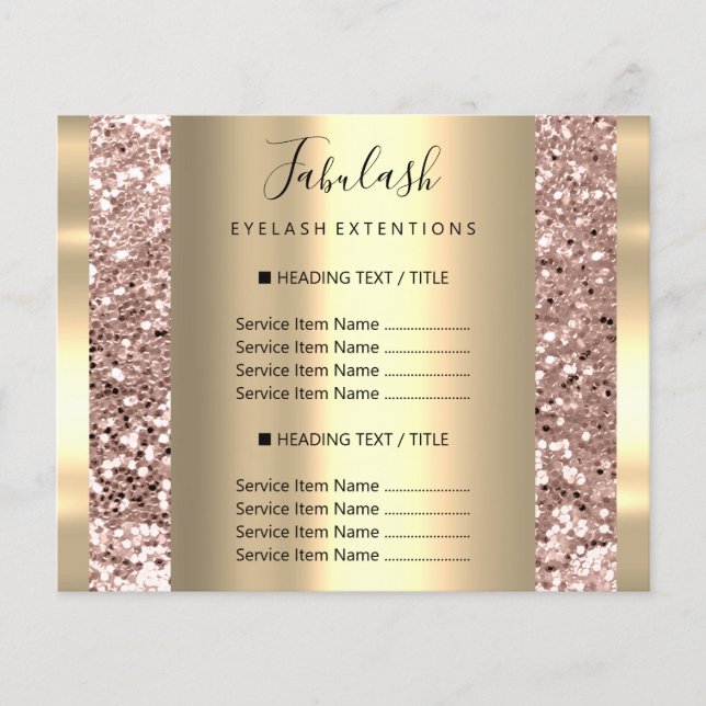Gold Makeup Beauty Salon Rose Haar Nägel Glitzer F Flyer (Vorne)