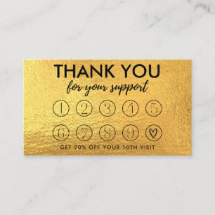 Gold Makeup Hair dank Loyalty Card Visitenkarte
