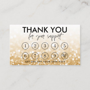 Gold Makeup Hair Logo Loyalty Card Visitenkarte