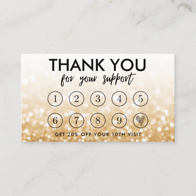 Gold Makeup Hair Logo Loyalty Card Visitenkarte (Vorderseite)