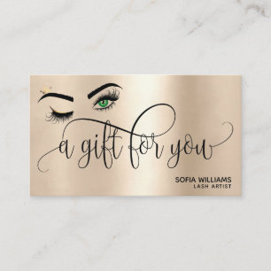Gold Makeup Wink Eye Beauty Salon Geschenkkarte Visitenkarte