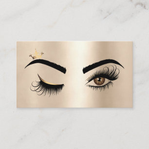 Gold Makeup Wink Eye Beauty Salon Lash Extension Visitenkarte