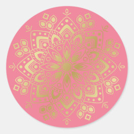Gold Mandala auf dem Aufkleber für Vintagen Umschl