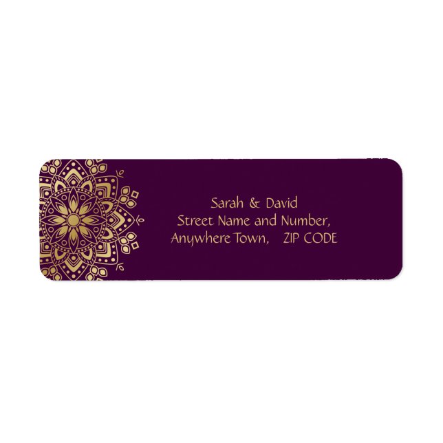 Gold Mandala Blühe auf Lila Eggplant Plum (Vorne)