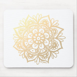 Gold Mandala Blume Mousepad