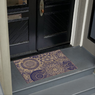 Gold Mandala Collection Blue Design Fußmatte
