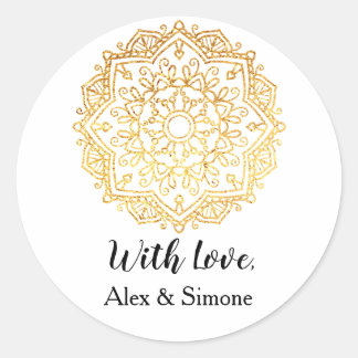 Gold Mandala Custom mit Liebe Aufkleber