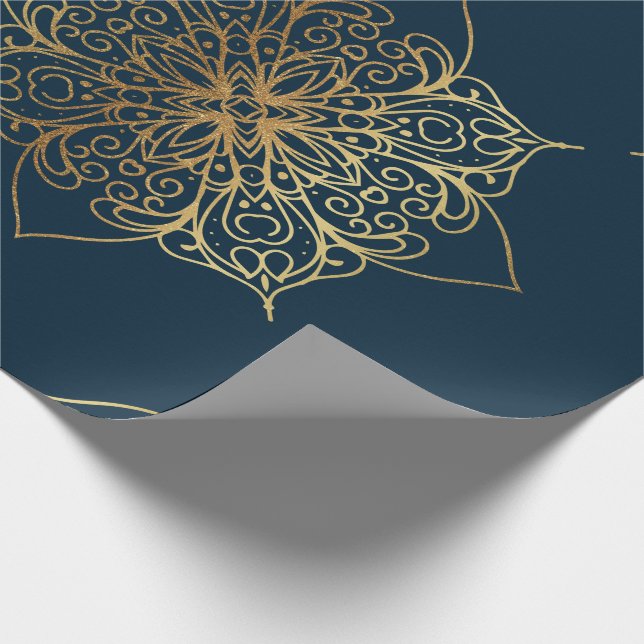 Gold Mandala Damask Muster Geschenkpapier (Ecke)