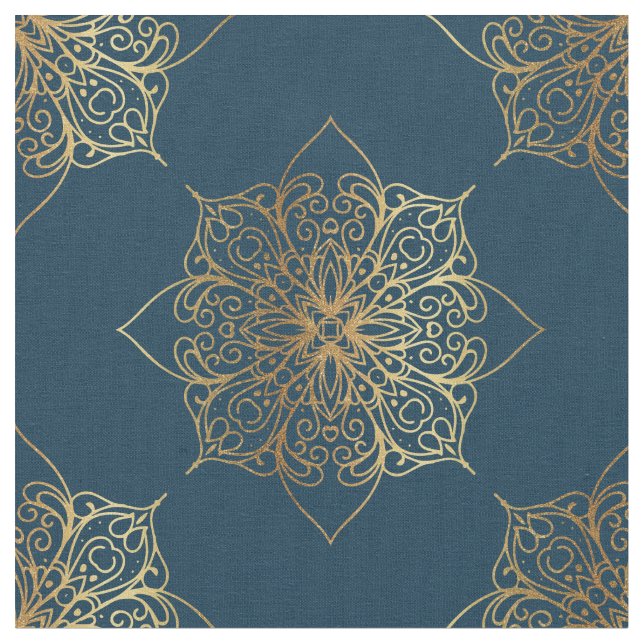 Gold Mandala Damask Muster Stoff (Nahaufnahme)