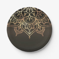 Gold Mandala Earthy Brown Bronze Modern Glam Party