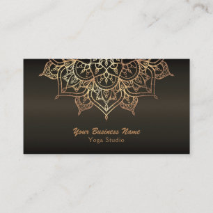 Gold Mandala Earthy Brown Bronze Modern Yoga Visitenkarte