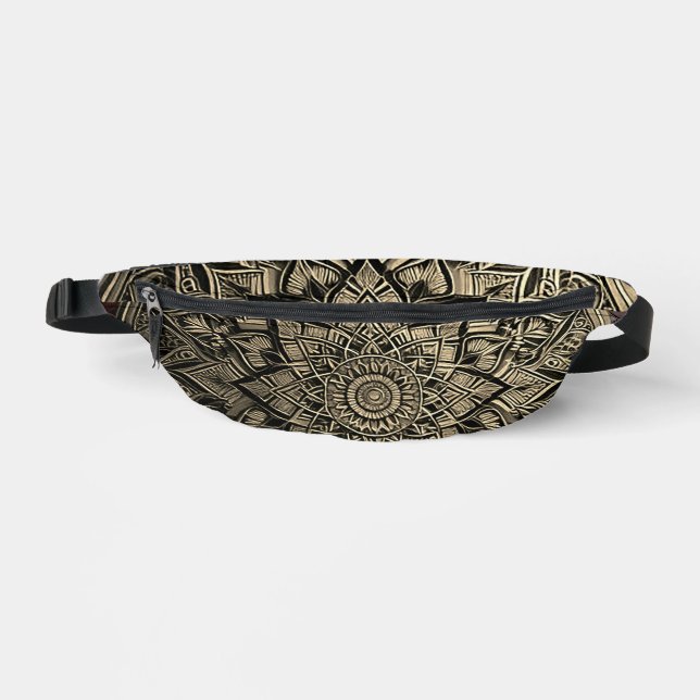 Gold Mandala Fanny Pack Bauchtasche (Vorderseite)