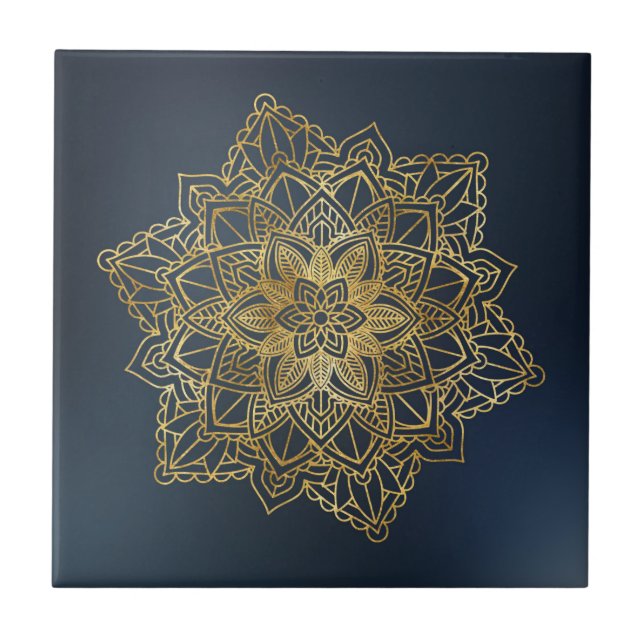 Gold Mandala Fliese (Vorderseite)