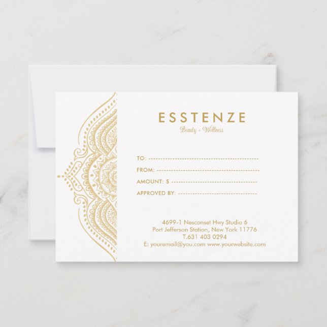 Gold Mandala Geschenkgutachten Design (Rückseite)