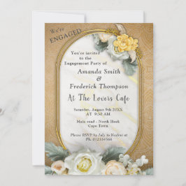 Gold Mandala Hintergrund mit White Roses Einladung