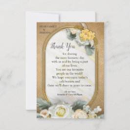 Gold Mandala Hintergrund mit White Roses RSVP Karte