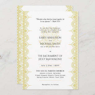 Gold Mandala Katholische Hochzeitsmaße Einladung