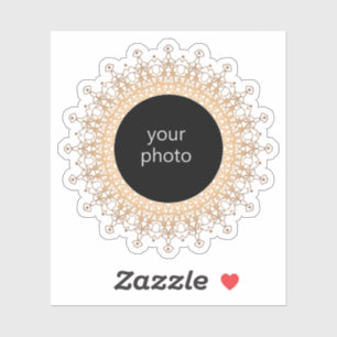 Gold mandala mit Foto, Foto, Gold, glänzend, Aufkleber