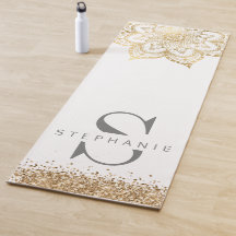 Gold-Mandala-Monogramm-individuelle Name-Glitzer