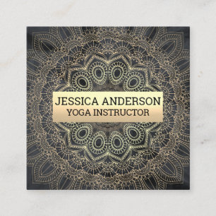 Gold Mandala Muster Quadratische Visitenkarte