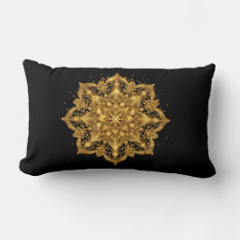 Gold Mandala Pillow Luxury Decorative Throw Lendenkissen