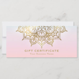 Gold Mandala Pink Peach Modernes Geschenkgutschein