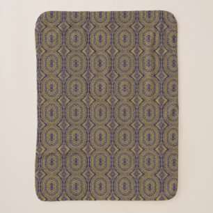 Gold Mandala Print auf Blue Sherpadecke