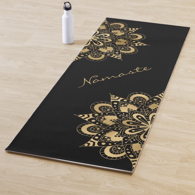 Gold Mandala Script Namaste Yogamatte (Beispiel)