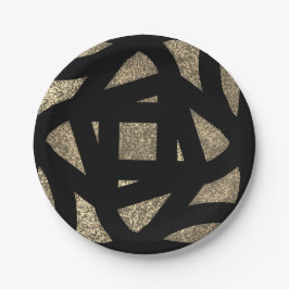 Gold Mandala Sparkles Pappteller