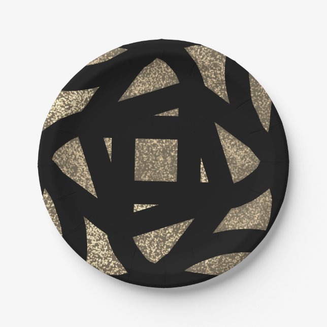 Gold Mandala Sparkles Pappteller (Vorderseite)