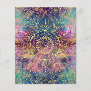 Gold Mandala Watercolor Farbennebel Flyer