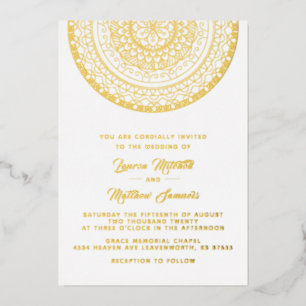Gold Mandala Wedding Foil Einladung