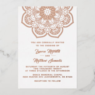 Gold Mandala Wedding Foil Einladung