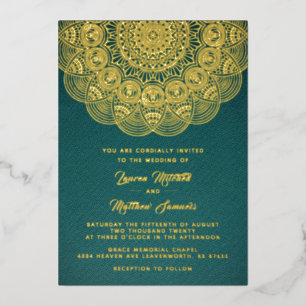 Gold Mandala Wedding Foil Einladung