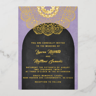 Gold Mandala Wedding Foil Einladung